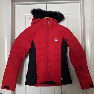Rossignol Womens XS Full-Zip Fur Trim Hooded Puffer RAPIDE SKI JACKET RLKWJ16301